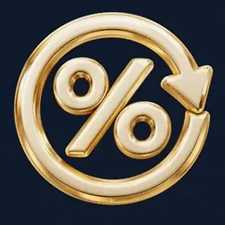 Gold percent symbol — Onluck