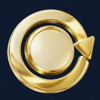 Gold circular arrow — Onluck